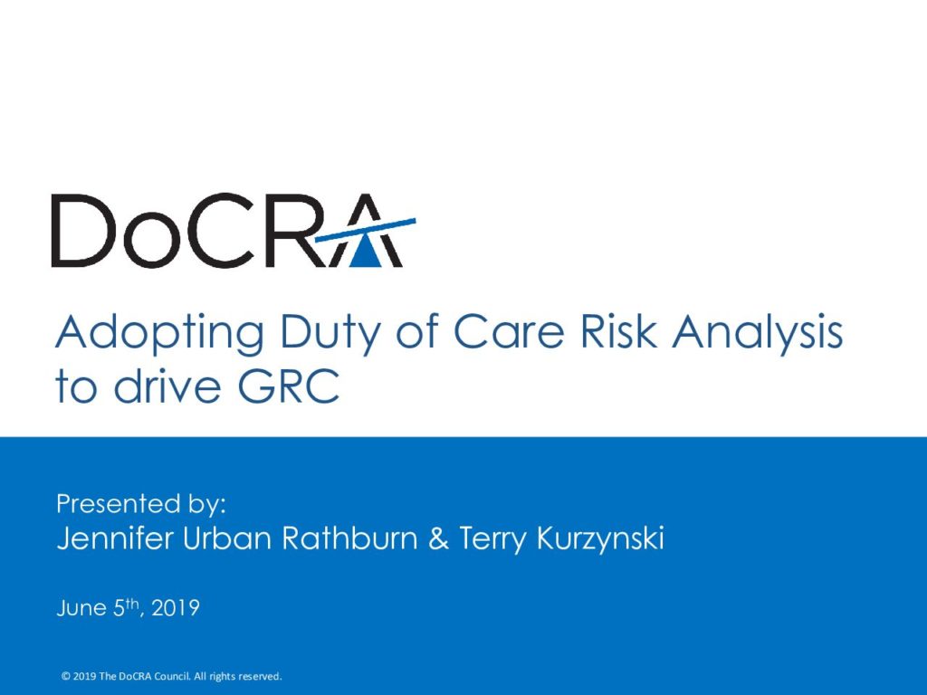 Blue DoCRA cover Duty of Care Risk Analysis